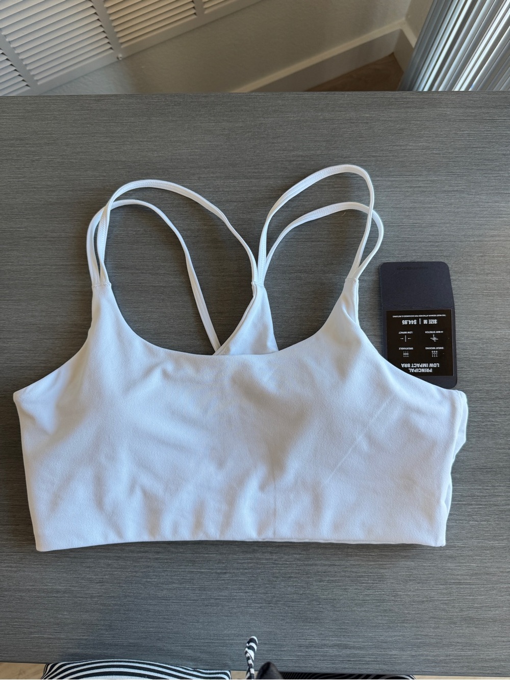Fabletics White Double-Strap Sports Bralette